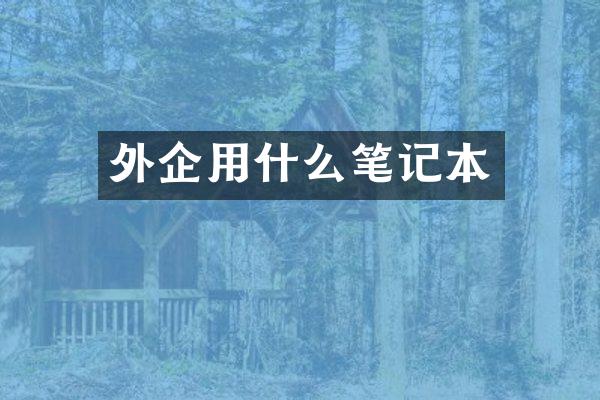 外企用什么笔记本