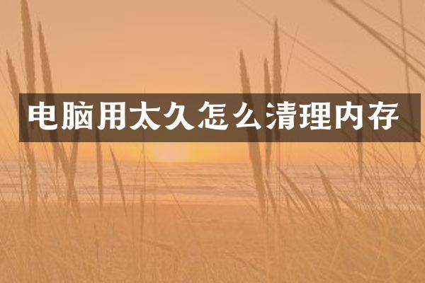 电脑用太久怎么清理内存