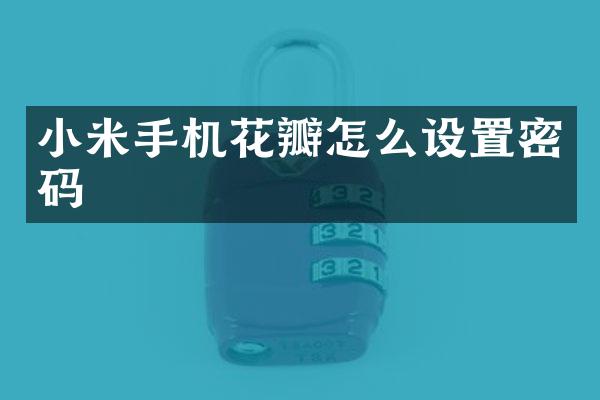 小米手机花瓣怎么设置密码
