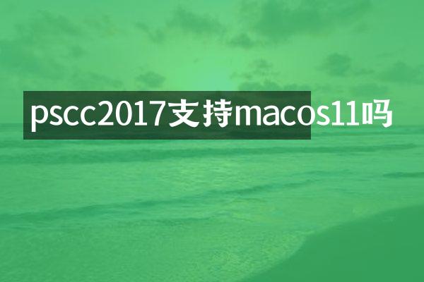pscc2017支持macos11吗