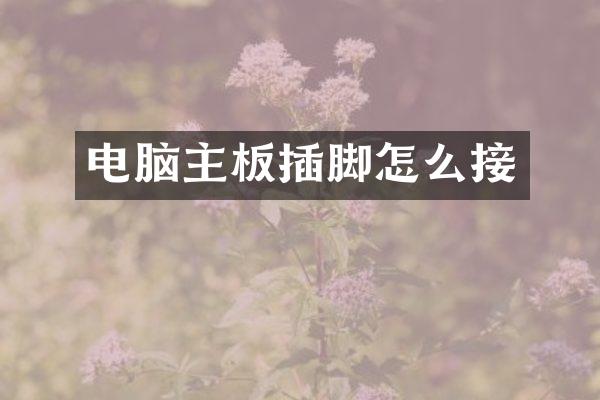 电脑主板插脚怎么接
