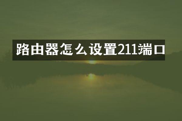 路由器怎么设置211端口