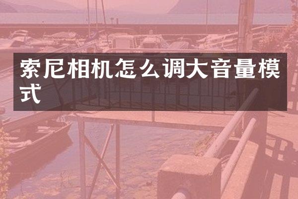 相机怎么调大音量模式