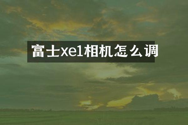 富士xe1相机怎么调