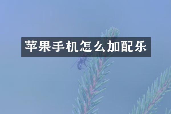 苹果手机怎么加配乐