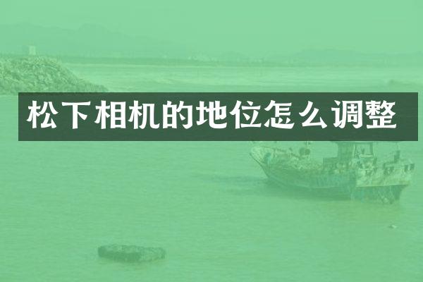 相机的地位怎么调整