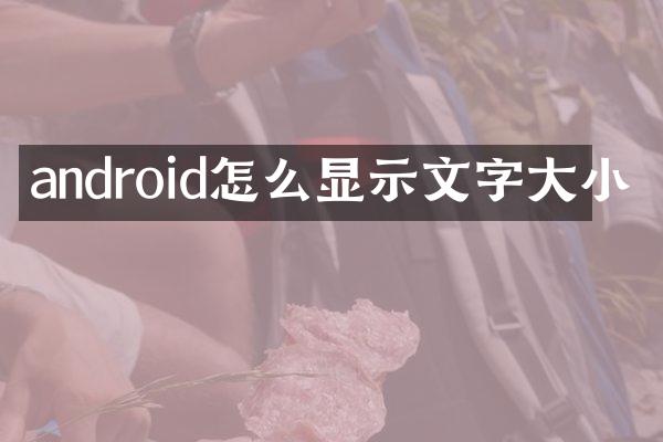android怎么显示文字大小
