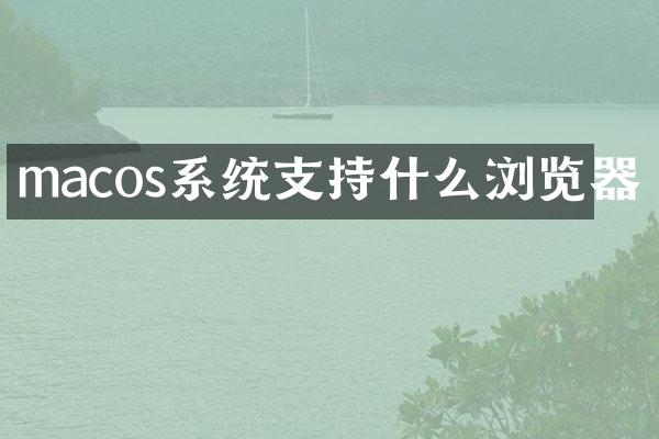 macos系统支持什么浏览器