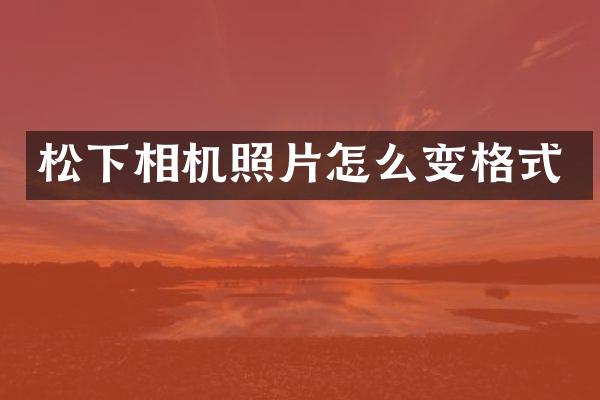 相机照片怎么变格式