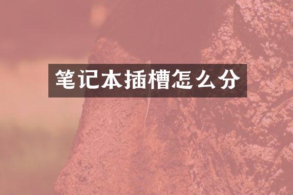 笔记本插槽怎么分