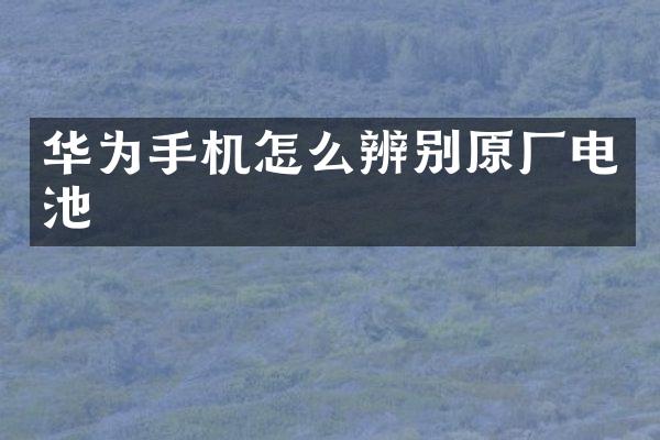 华为手机怎么辨别原厂电池