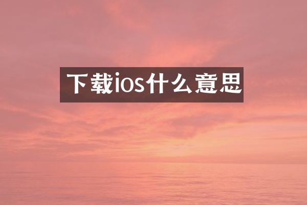 下载ios什么意思