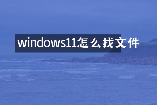 windows11怎么找文件