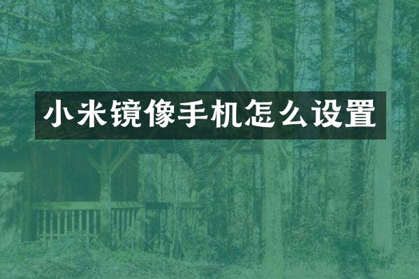 小米镜像手机怎么设置