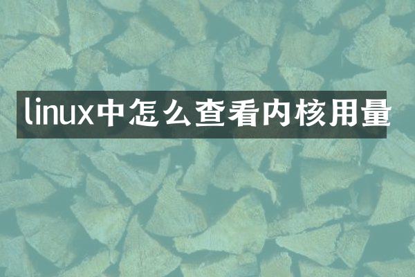 linux中怎么查看内核用量