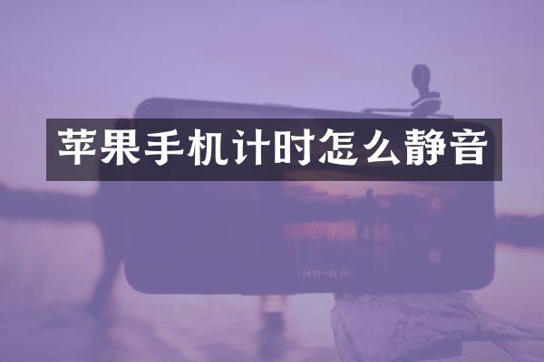苹果手机计时怎么静音