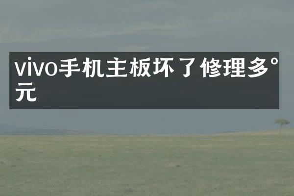 vivo手机主板坏了修理多少元