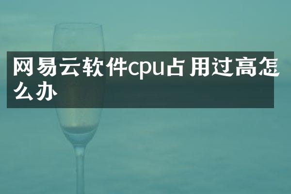 网易云软件cpu占用过高怎么办