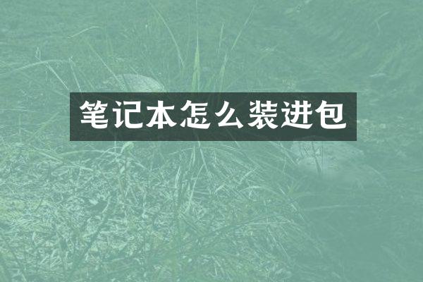 笔记本怎么装进包