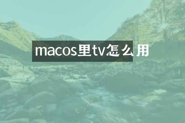 macos里tv怎么用