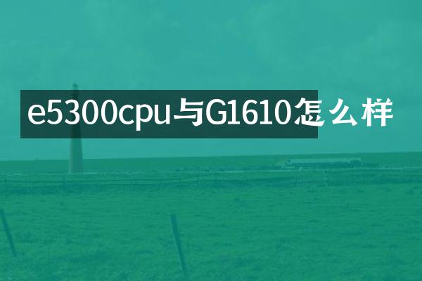 e5300cpu与G1610怎么样