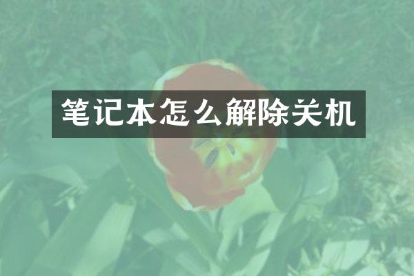 笔记本怎么解除关机