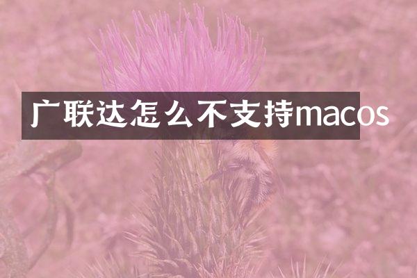 广联达怎么不支持macos