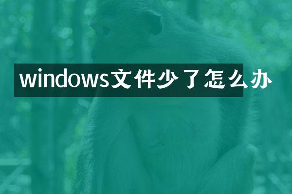 windows文件少了怎么办