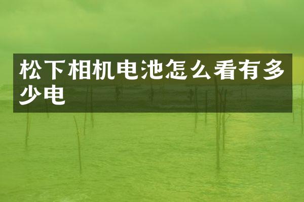 相机电池怎么看有多少电