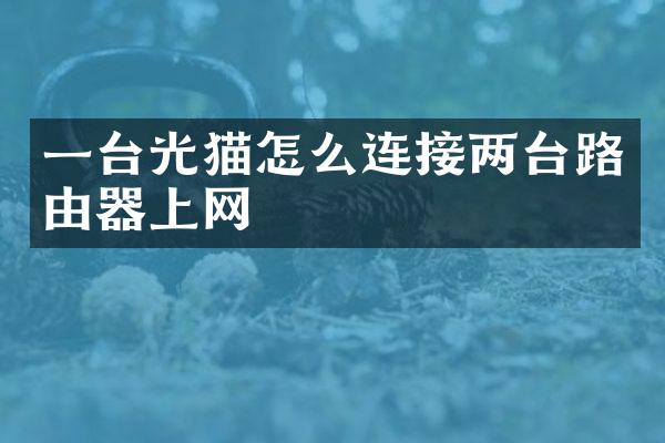 一台光猫怎么连接两台路由器上网