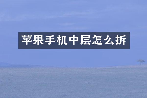 苹果手机中层怎么拆