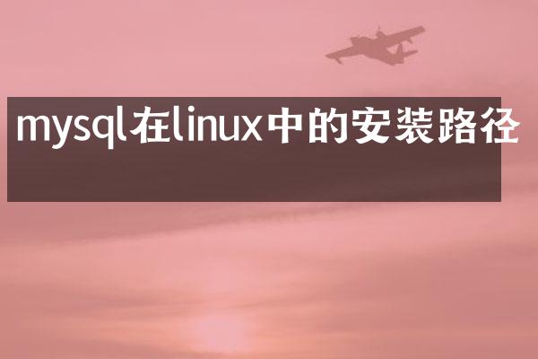 mysql在linux中的安装路径吗