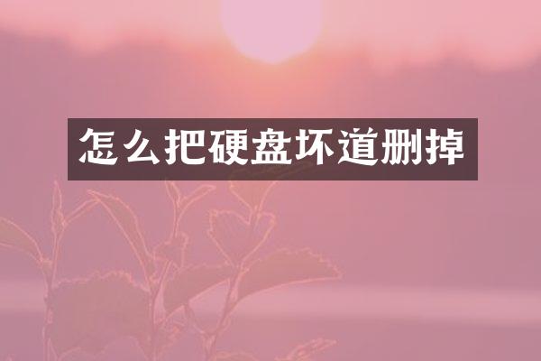怎么把硬盘坏道删掉
