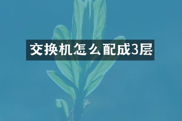 交换机怎么配成3层