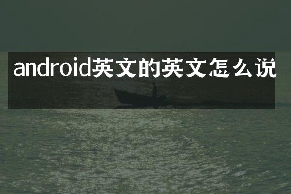 android英文的英文怎么说啊