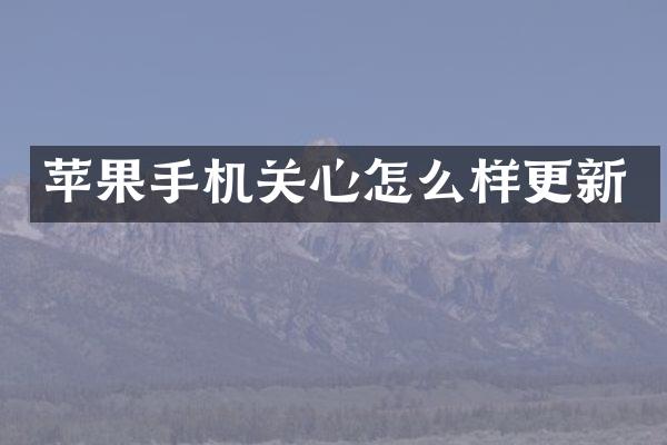 苹果手机关心怎么样更新