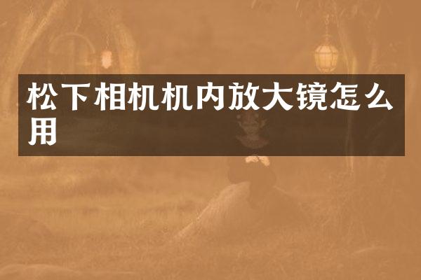 相机机内放大镜怎么用