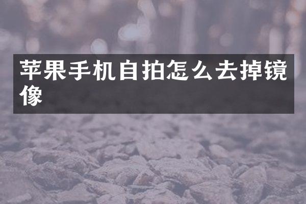苹果手机自拍怎么去掉镜像
