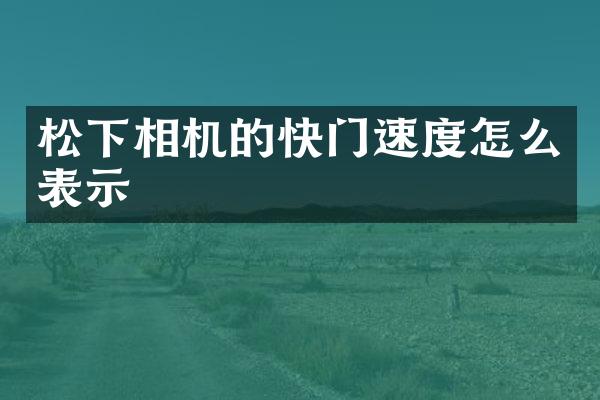 相机的快门速度怎么表示
