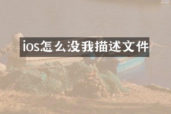 ios怎么没我描述文件