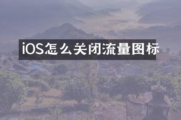 iOS怎么关闭流量图标