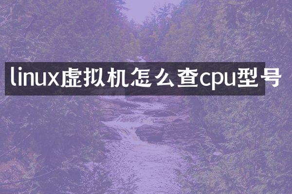 linux虚拟机怎么查cpu型号