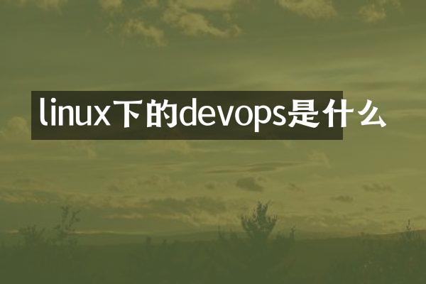 linux下的devops是什么