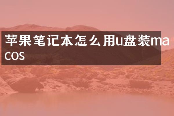 苹果笔记本怎么用u盘装macos