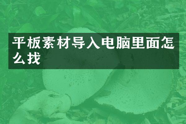 平板素材导入电脑里面怎么找