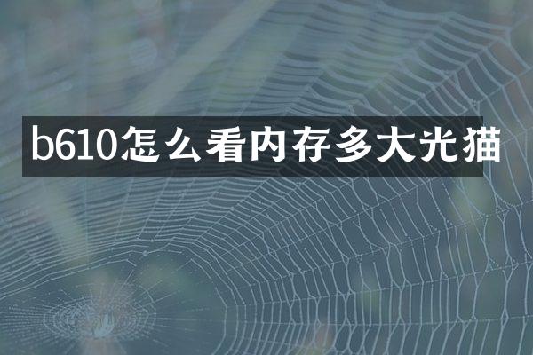 b610怎么看内存多大光猫