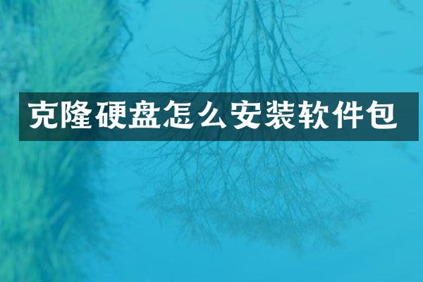 克隆硬盘怎么安装软件包