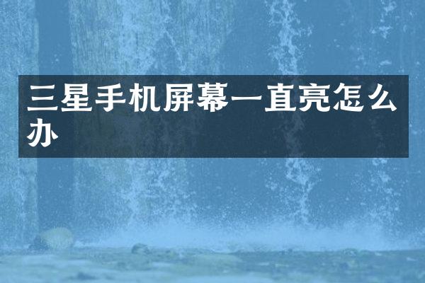 三星手机屏幕一直亮怎么办