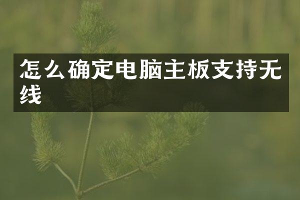 怎么确定电脑主板支持无线