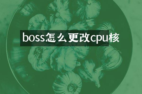 boss怎么更改cpu核